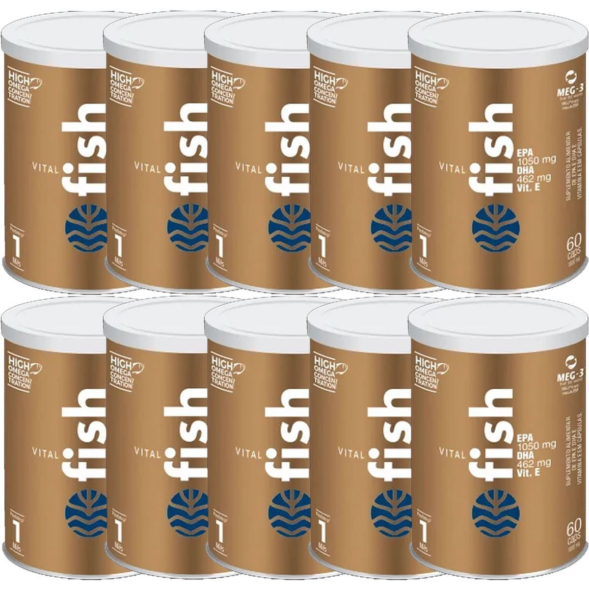 Kit 10X Vital Fish  - 60 C�psulas - Vital �tman