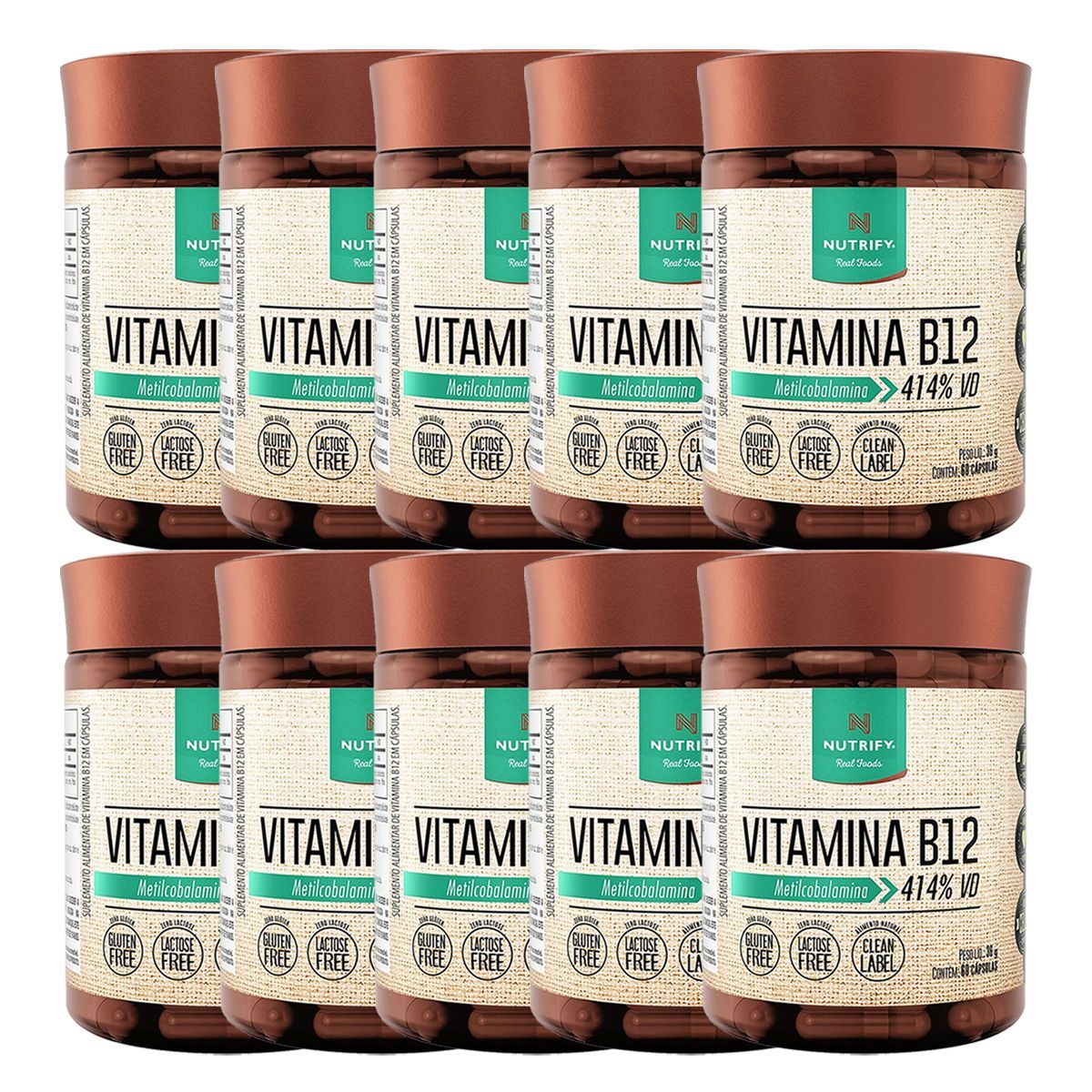 Kit 10X Vitamina B12 - 60 C�psulas - Nutrify