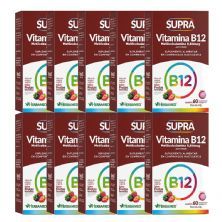 Kit 10X Vitamina B12 Metilcobalamina - 60 Comprimidos Frutas Vermelhas - Herbamed