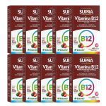 Kit 10X Vitamina B12 Metilcobalamina - 60 Comprimidos Frutas Vermelhas - Herbamed