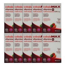 Kit 10X Vitamina B12 Metilcobalamina - 60 Comprimidos Frutas Vermelhas - Herbamed