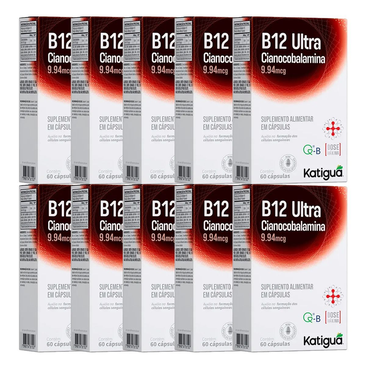 Kit 10X Vitamina B12 Ultra - 60 C�psulas - Katigu�