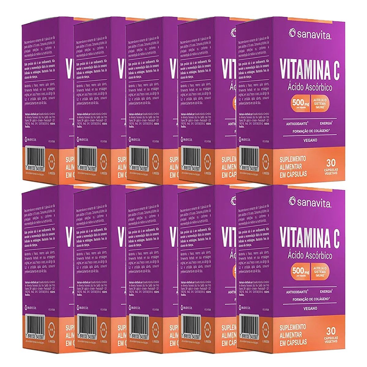 Kit 10X Vitamina C - 30 C�psulas - Sanavita