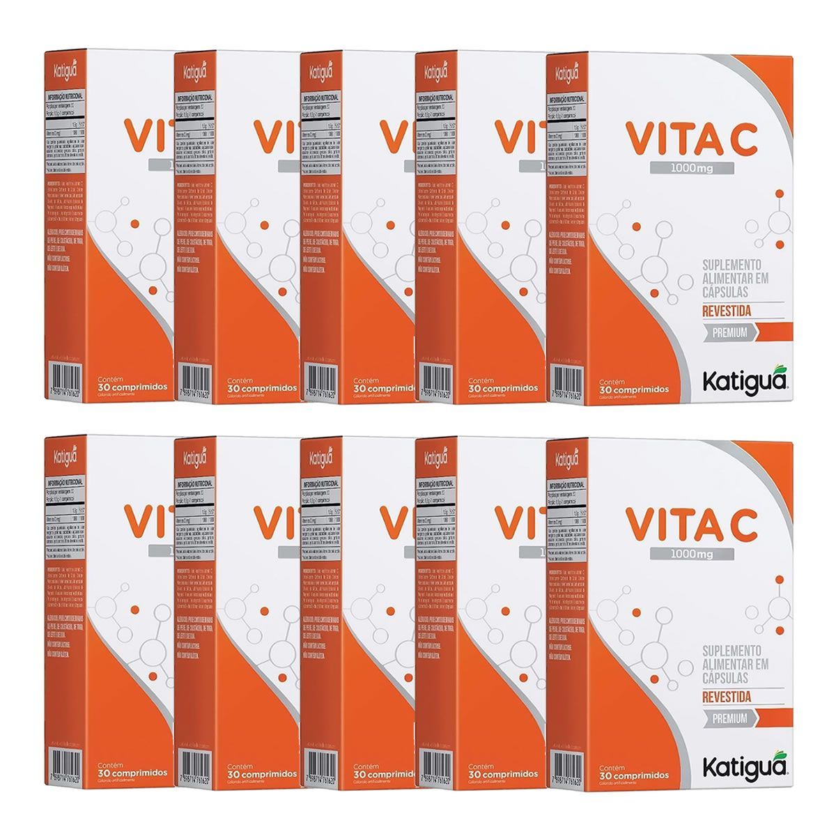 Kit 10X Vitamina C - 30 Comprimidos - Katigu�