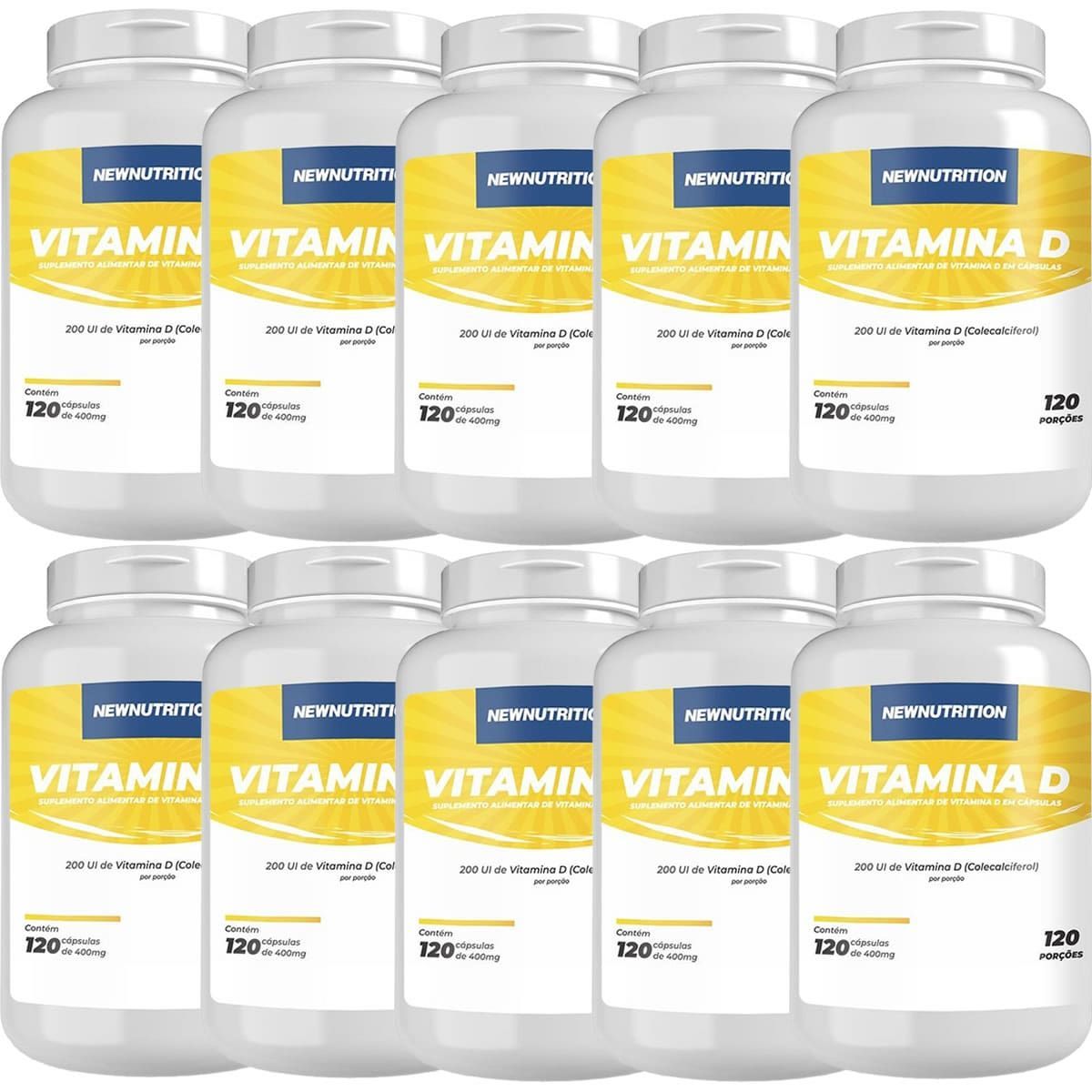Kit 10X Vitamina D - 120 C�psulas - NewNutrition