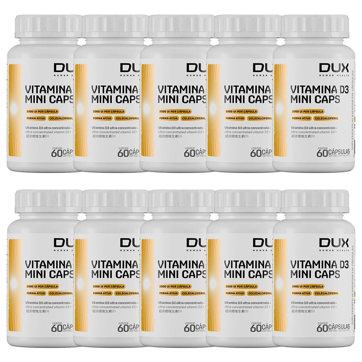 Kit 10X Vitamina D3 - 120 C�psulas - Dux Nutrition