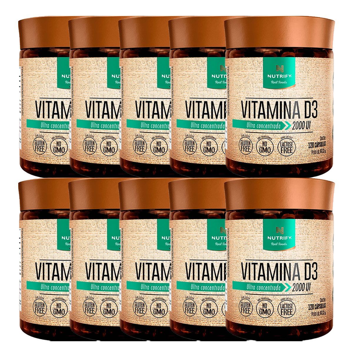 Kit 10X Vitamina D3 - 120 C�psulas - Nutrify