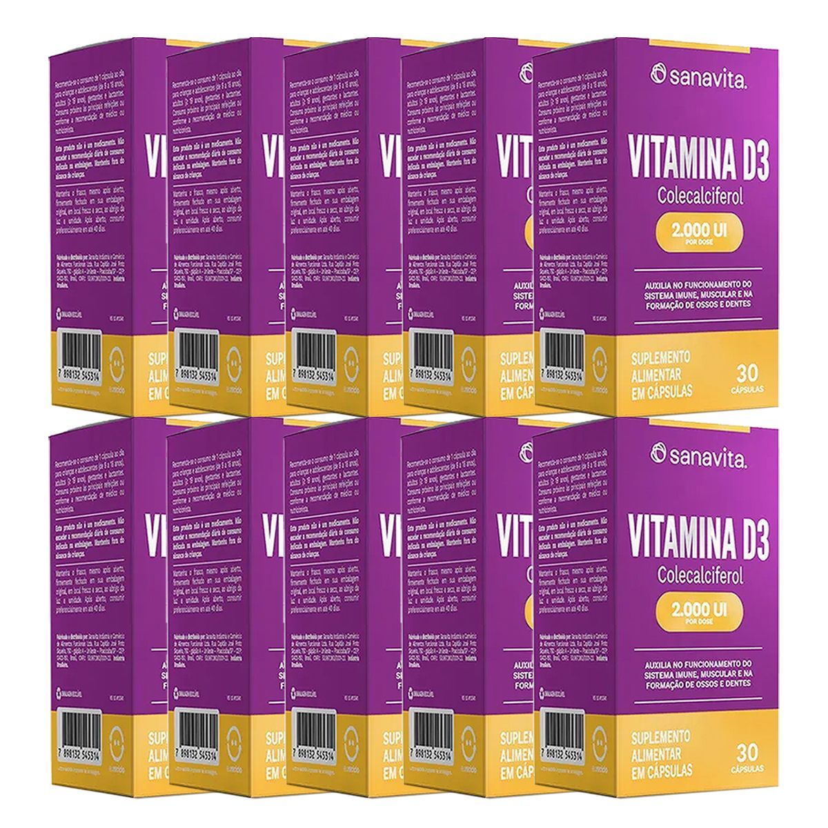Kit 10X Vitamina D3 - 30 Capsulas - Sanavita