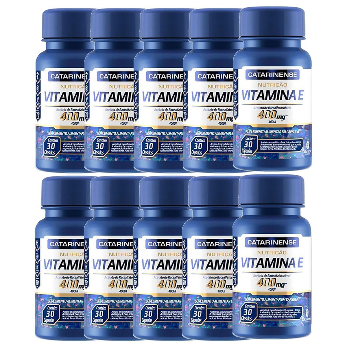 Kit 10X Vitamina E 400mg - 30 C�psulas - Catarinense Nutri��o
