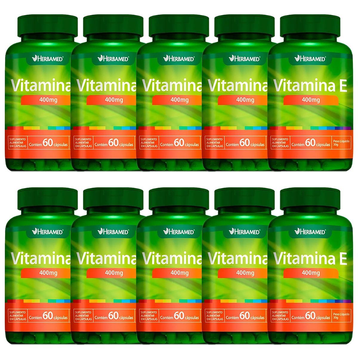 Kit 10X Vitamina E - 60 C�psulas - Herbamed