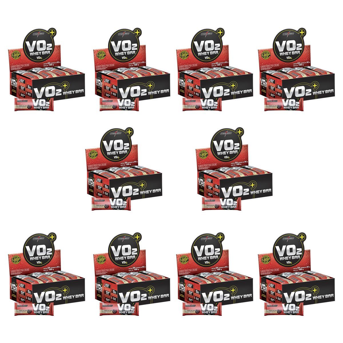 Kit 10X VO2 PROTEIN BAR - 24 Unidades 30g Cookies - IntegralM�dica