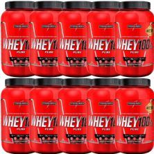 Kit 10X Whey 100% Pure - 907g Chocolate Maltado - IntegralM�dica