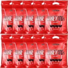 Kit 10X Whey 100% Pure - 907g Refil Morango - IntegralM�dica