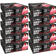 Kit 10X Whey Bar Gourmet - 12 Unidades 45g Torta Mousse de Morango - Black Skull