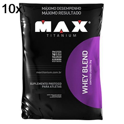 Kit 10 Whey Blend - 2000g Refil Baunilha - Max Titanium