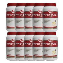 Kit 10X Whey Fort 3W - 900g Baunilha - Vitafor