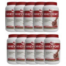 Kit 10X Whey Fort 3W - 900g Chocolate - Vitafor