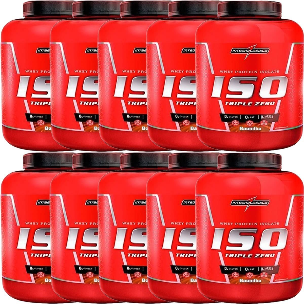 Kit 10X Whey Iso Triple Zero - 1800g Baunilha - IntegralM�dica