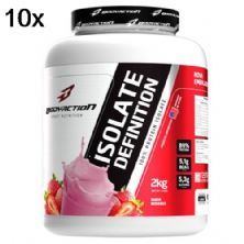 Kit 10X Whey Isolate Definition - 2000g Morango - BodyAction