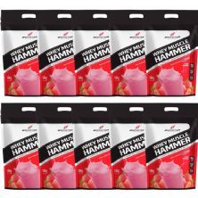 Kit 10X Whey Muscle Hammer - 1800g Morango - BodyAction