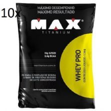 Kit 10X Whey Pro - 1500g Refil Vitamina de Frutas - Max Titanium