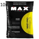 Kit 10X Whey Pro - 1500g Refil Vitamina de Frutas - Max Titanium