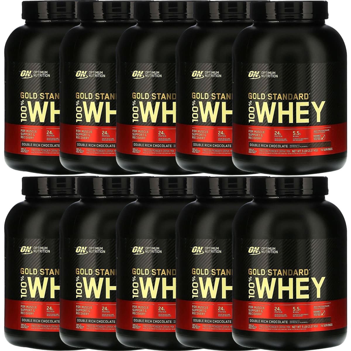 Kit 10X Whey Protein 100% Gold Standard - 2270g Chocolate - Optimum Nutrition