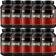 Kit 10X Whey Protein 100% Gold Standard - 907g Morango - Optimum Nutrition