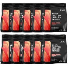 Kit 10X Whey Protein Concentrado - 1800g Refil Chocolate Branco - Dux Nutrition