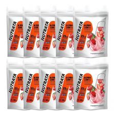 Kit 10X Whey Protein Npro - 900g Refil Morango - Nutrata