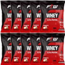 Kit 10X Whey Ultra Protein - 900g Refil Baunilha - FTW