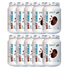 Kit 10X Whey ZeroLac - 900g Chocolate Dark - Shark Clinic