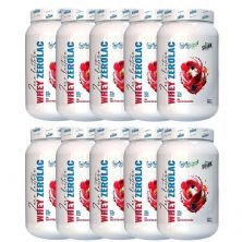 Kit 10X Whey ZeroLac - 900g Iogurte de Frutas Vermelhas  - Shark Clinic