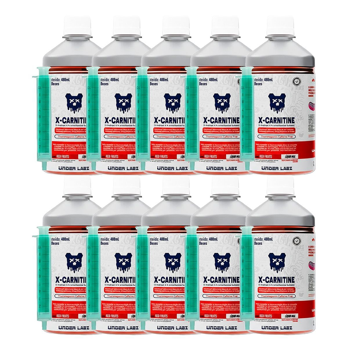 Kit 10X X-carnitine - 480ml Red Fruits - Under Labz