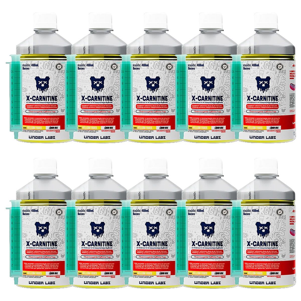Kit 10X X-carnitine - 480ml Yellow Fruits - Under Labz