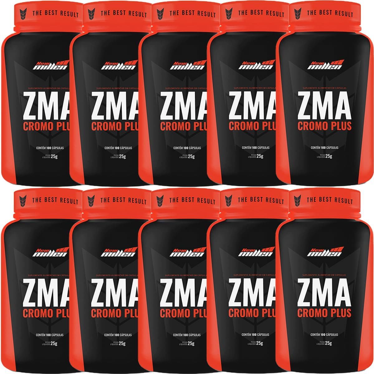 Kit 10X Zma Cromo Plus - 100 C�psulas - New Millen