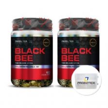 Kit 2 Black Bee Cafe�na - 60 C�psulas + Porta C�ps - Probi�tica