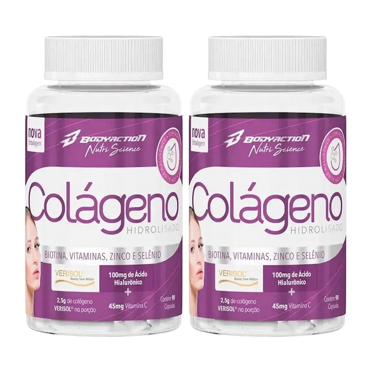 Kit 2 Col�geno Hidrolisado Tipo I - 90 C�psulas - BodyAction