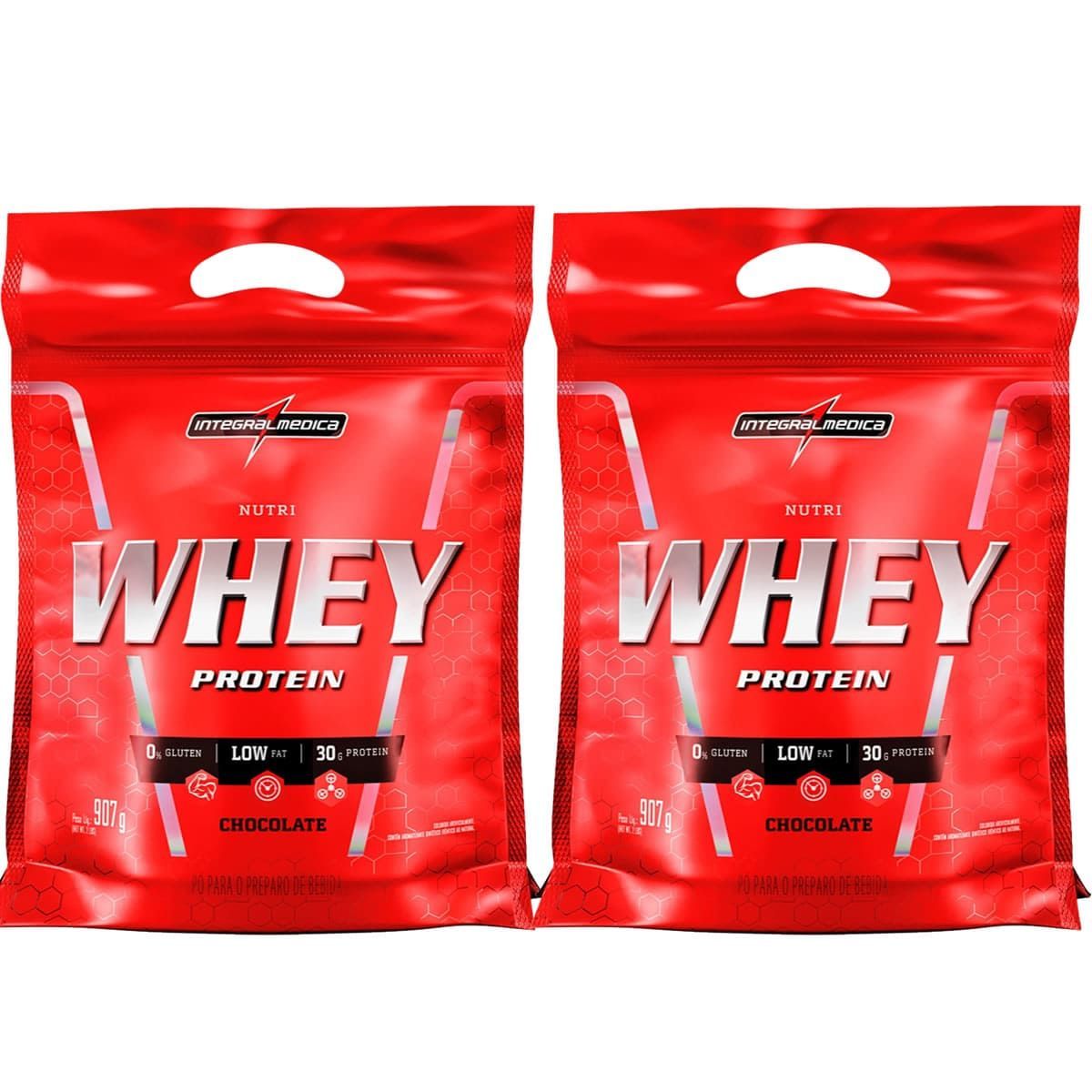 Kit 2 Nutri Whey Protein - Refil Chocolate 907g - Integralm�dica