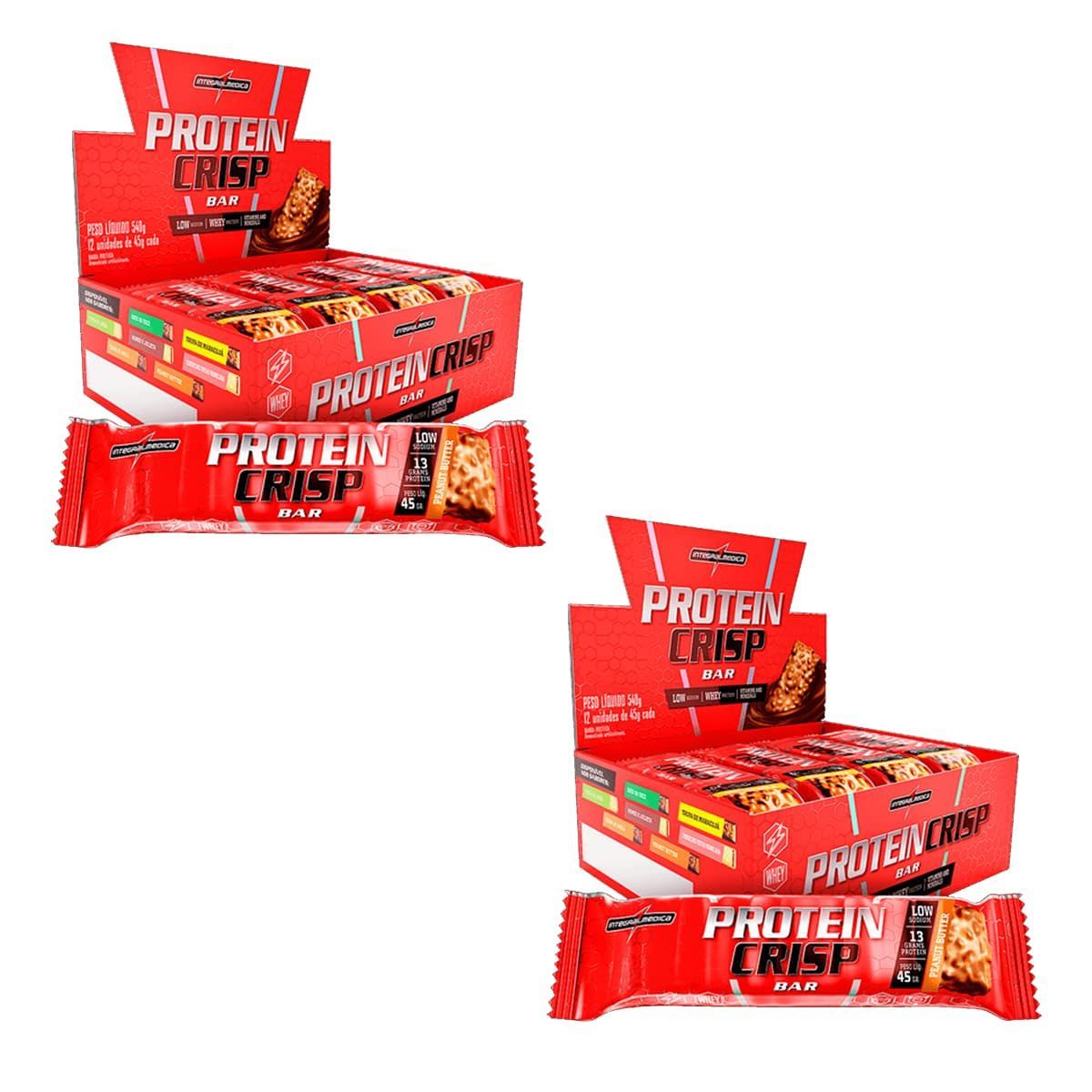 Kit 2 Protein Crisp Bar - 12 Unidades 45g Peanut Butter - IntegralM�dica