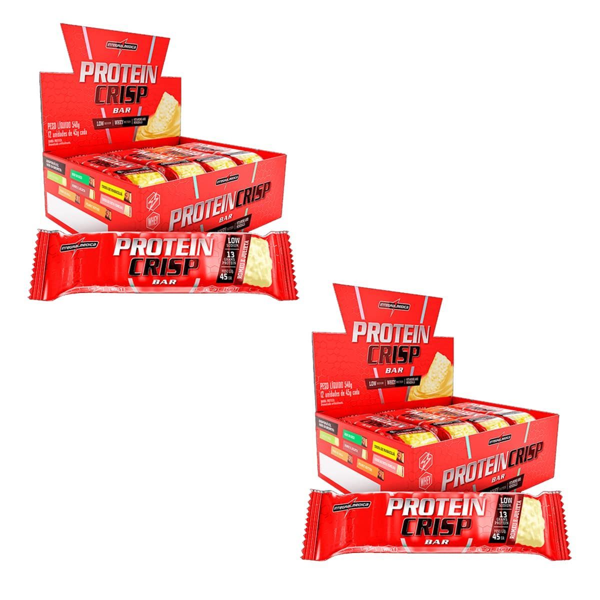Kit 2 Protein Crisp Bar - 12 Unidades 45g Romeu e Julieta - IntegralM�dica