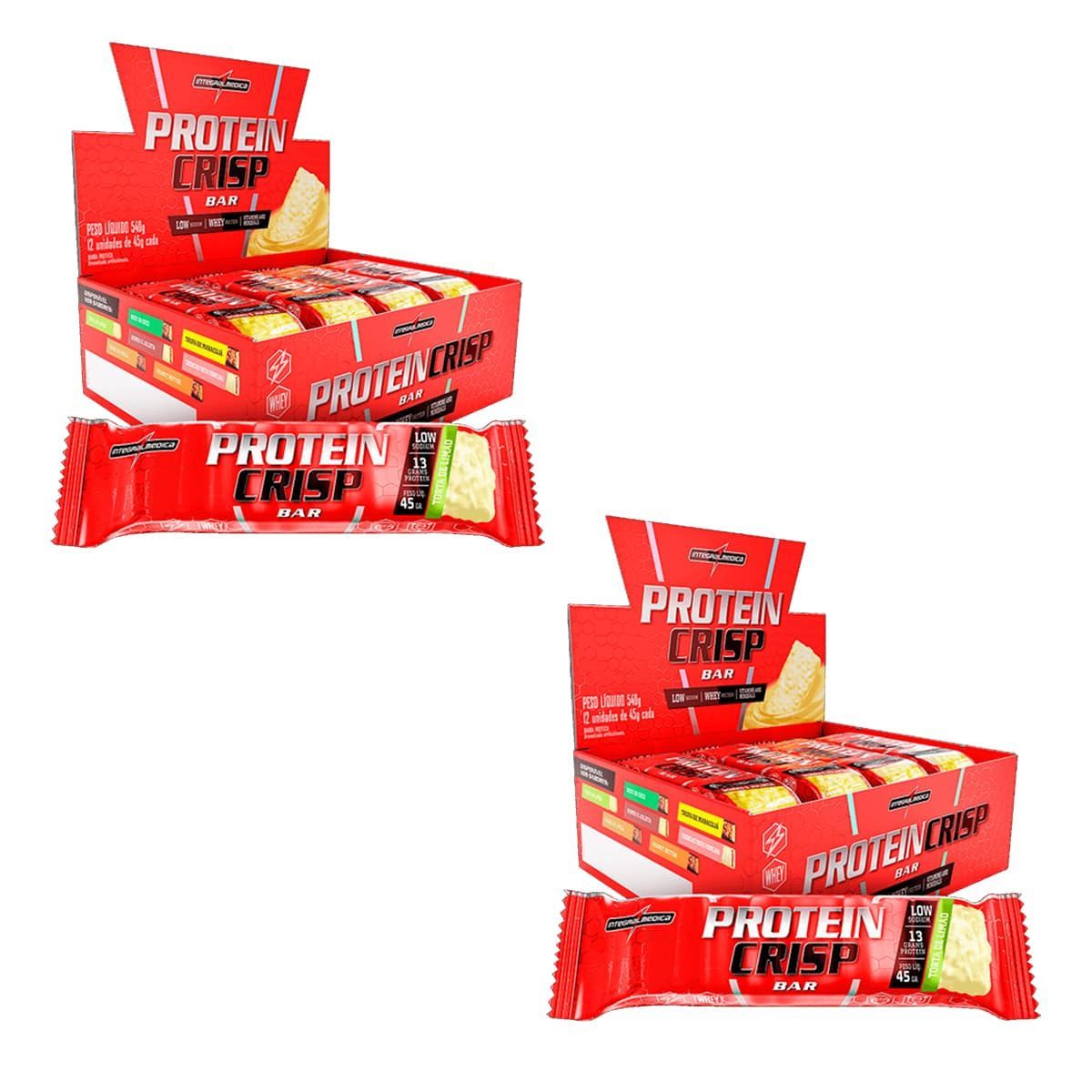 Kit 2 Protein Crisp Bar - 12 Unidades 45g Torta de Lim�o - IntegralM�dica