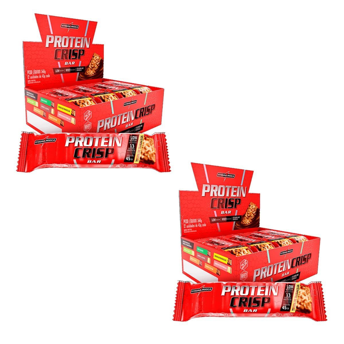 Kit 2 Protein Crisp Bar - 12 Unidades 45g Trufa de Maracuj� - IntegralM�dica