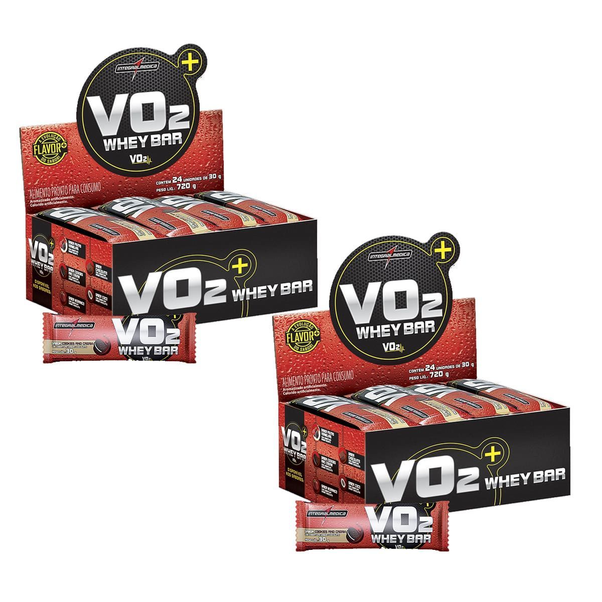 Kit 2 VO2 PROTEIN BAR - 24 Unidades 30g Cookies - IntegralM�dica