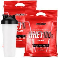 Kit 2 Whey 100% Pure - 907g Refil Banana + Coqueteleira - IntegralM�dica