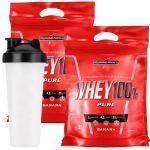 Kit 2 Whey 100% Pure - 907g Refil Banana + Coqueteleira - IntegralM�dica
