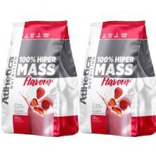 Kit 2X 100% Hiper Mass Flavour - 2500g Morango - Atlhetica Nutrition