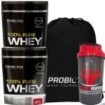 Kit 2X 100% Pure Whey - 825g Morango + Mochila + Coqueteleira - Probi�tica