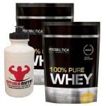 Kit 2X 100% Pure Whey - 825g Refil Baunilha - Probiotica + 	Squeeze - 500ml Branca - OtimaNutri