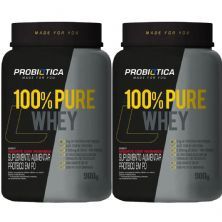 Kit 2X 100% Pure Whey - 900g Iogurte com Morango - Probiotica